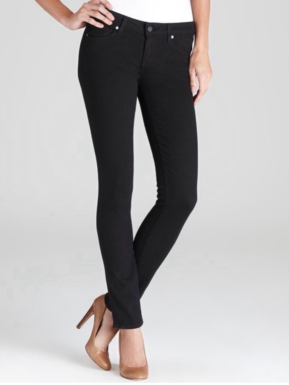 PAIGE Midnight Black Skyline Skinny Jeans Size 26